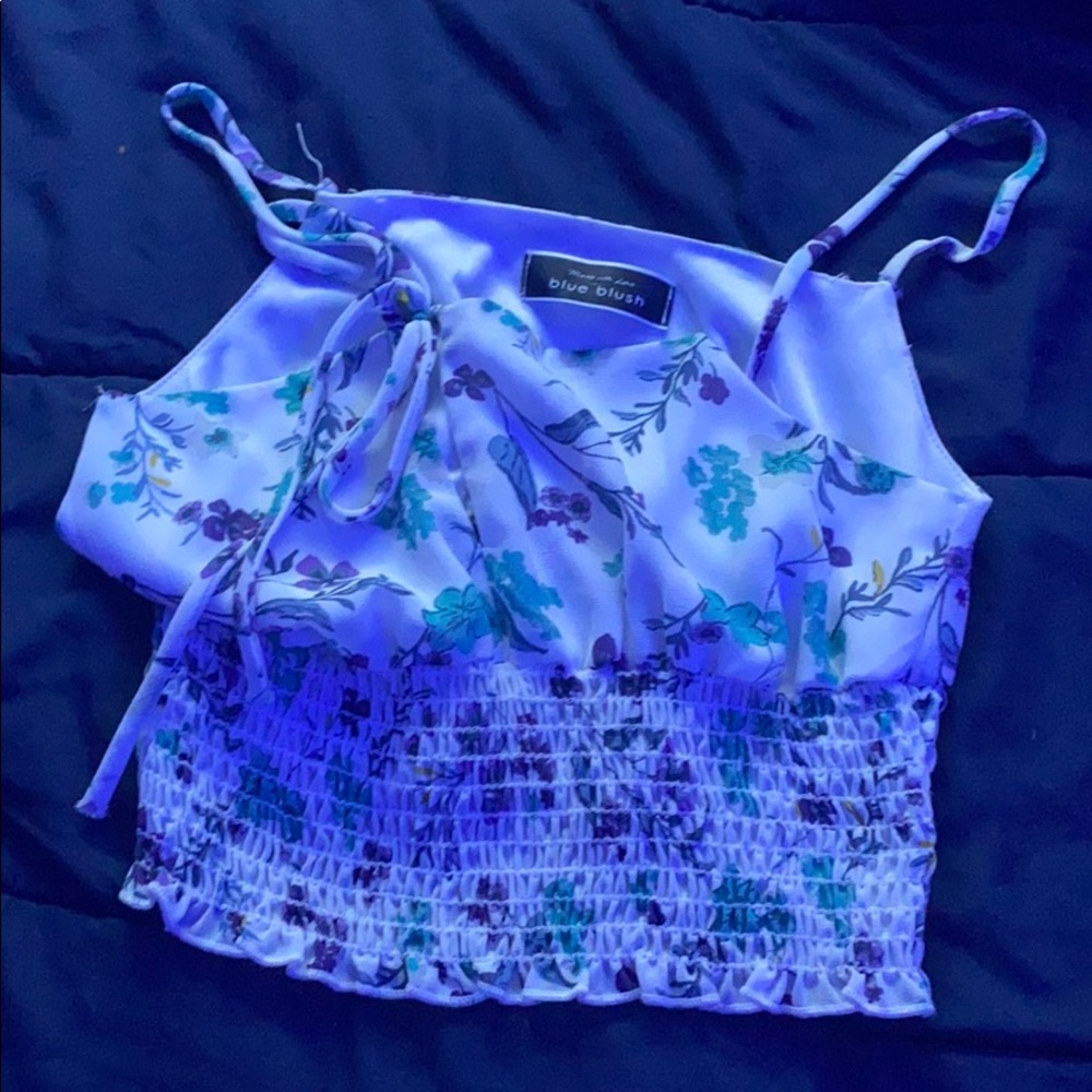 Blue blush crop top